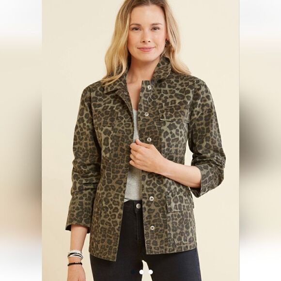 Good American green leopard utility jacket - Picture 9 of 11